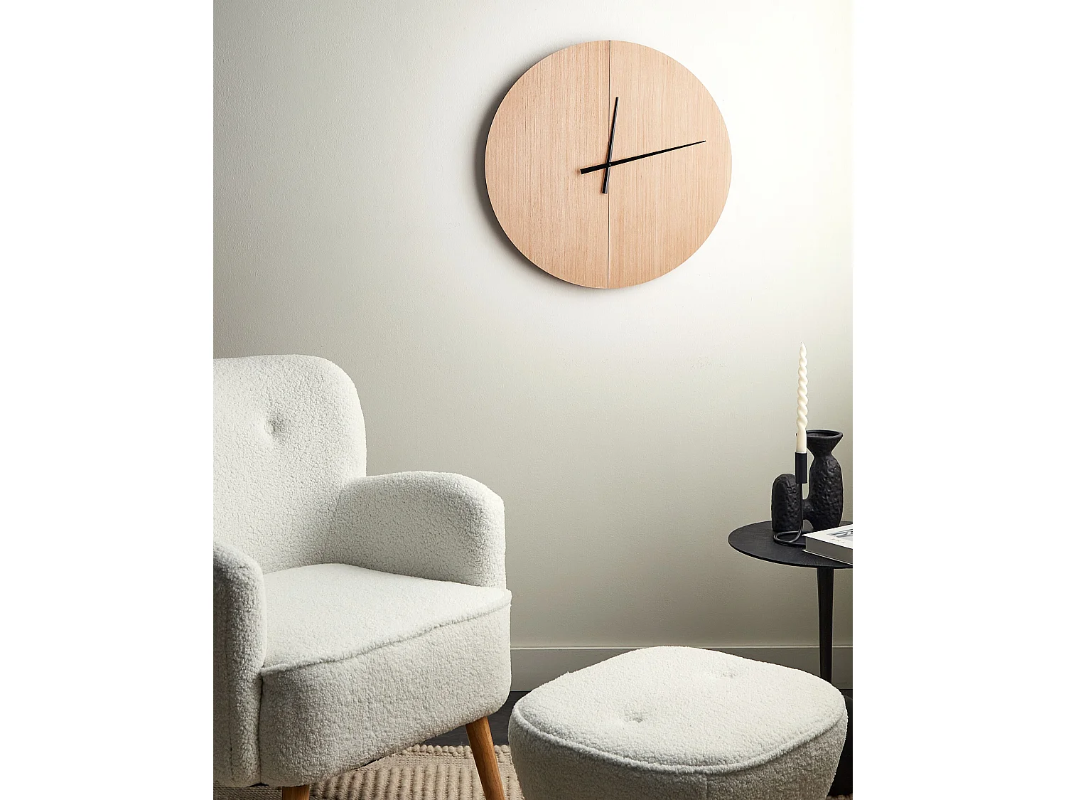 Wandklok CABIC 60 cm Lichtbruin