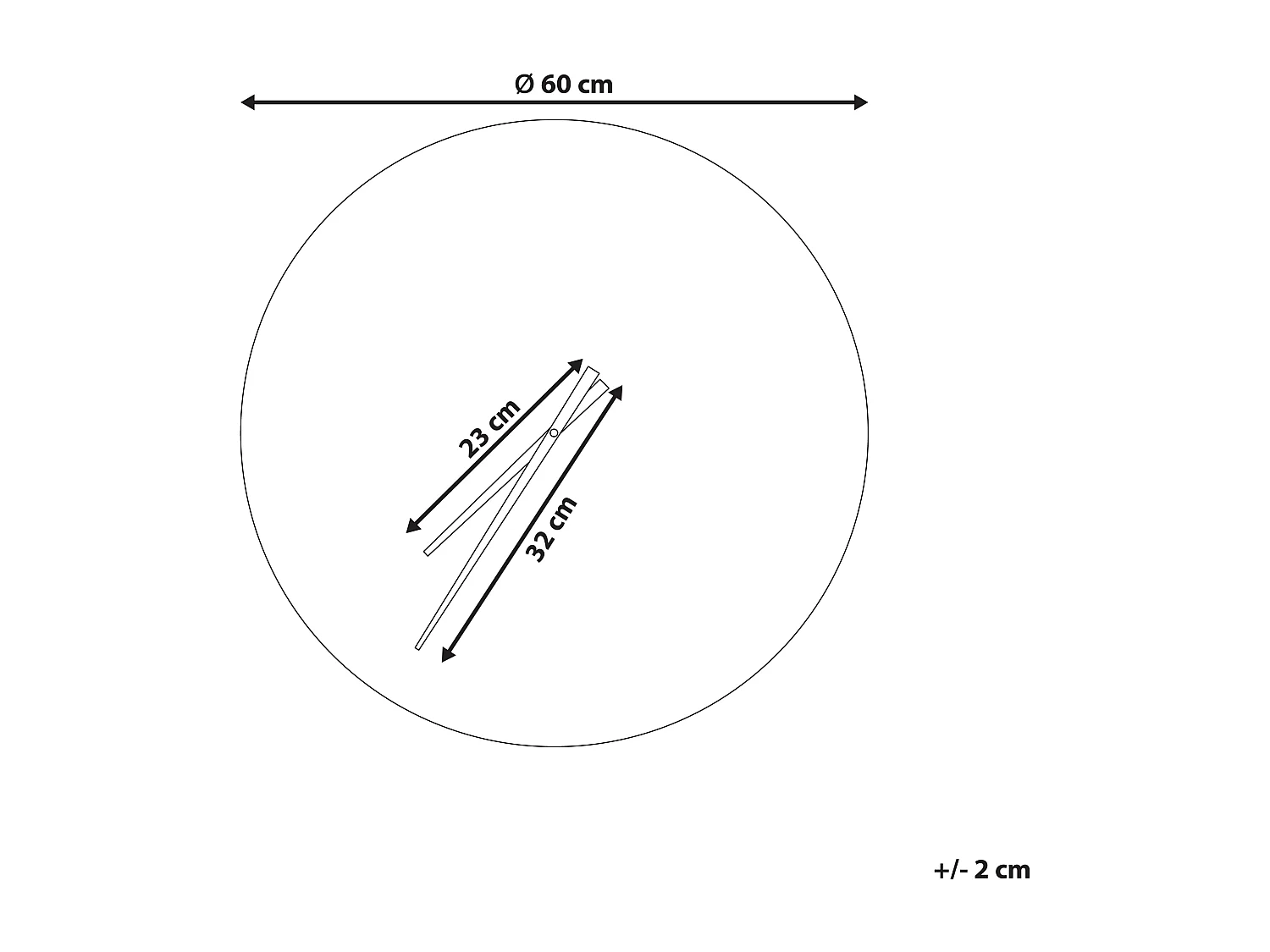 Wandklok CABIC 60 cm Lichtbruin