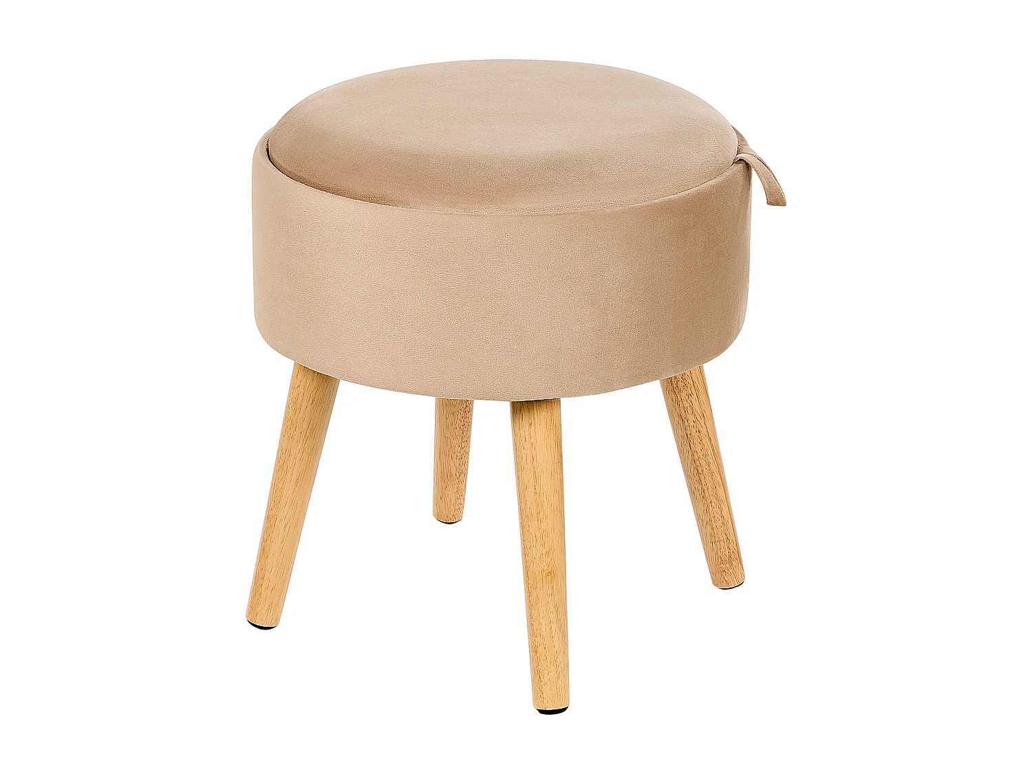 Hocker mit Stauraum NEELY Samtstoff Beige