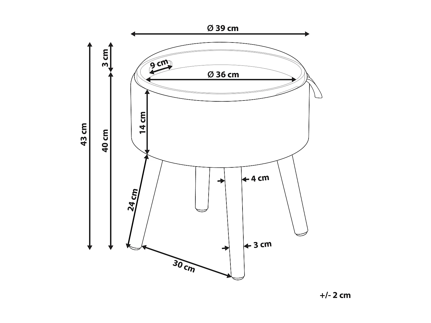 Hocker mit Stauraum NEELY Samtstoff Beige