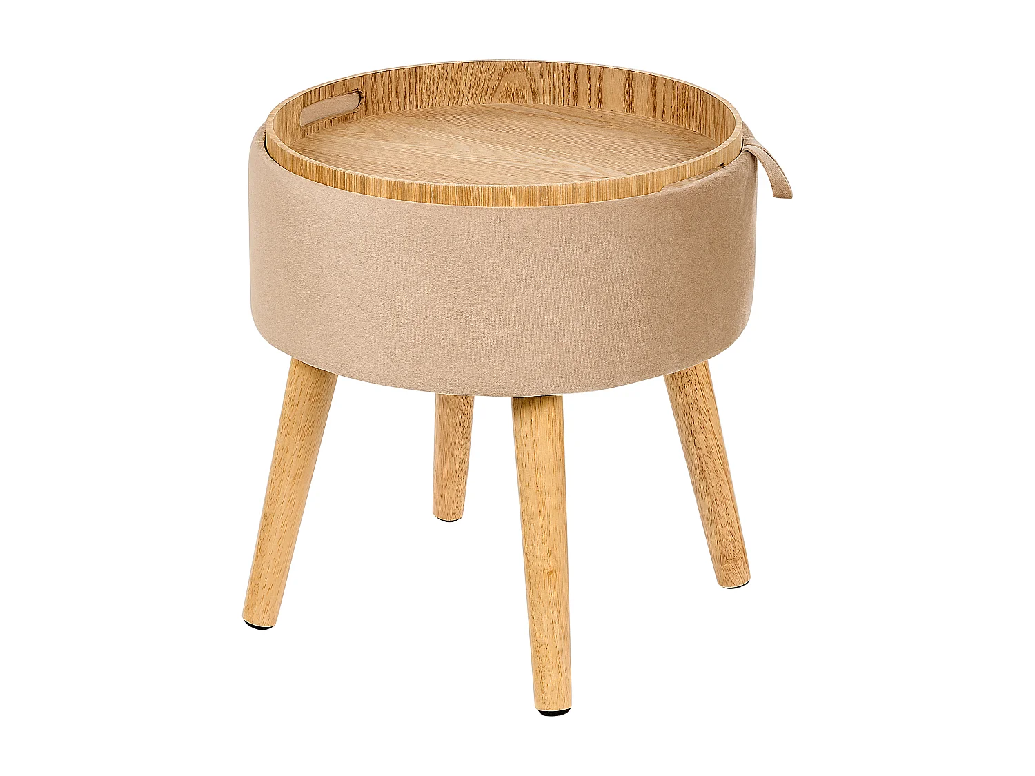 Hocker mit Stauraum NEELY Samtstoff Beige