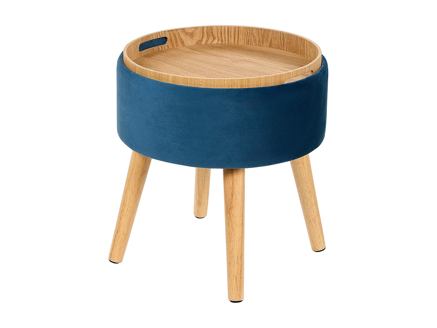 Tabouret de rangement NEELY Velours Bleu marine