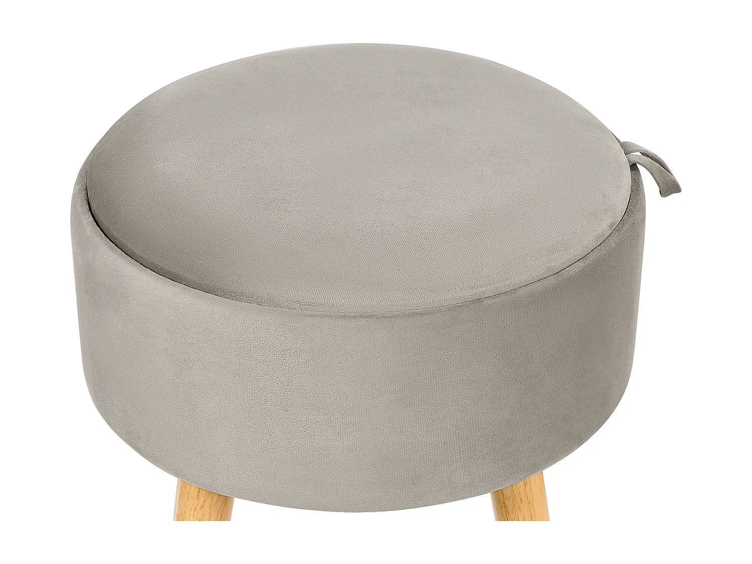 Tabouret de rangement NEELY Velours Gris
