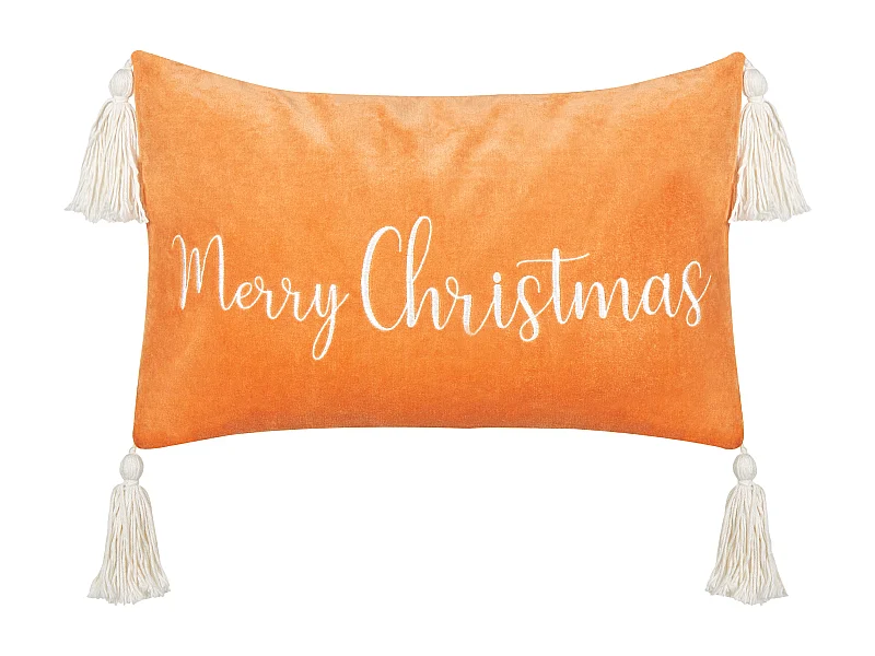 Coussin LITHOPS Velours 30 x 50 cm Orange Motif de Noël