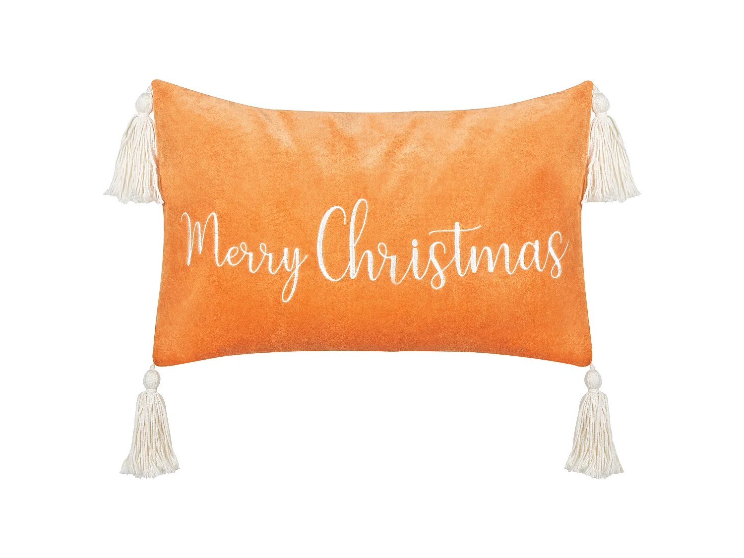 Set med 2 prydnadskuddar LITHOPS 30 x 50 cm Sammet Orange Julmotiv