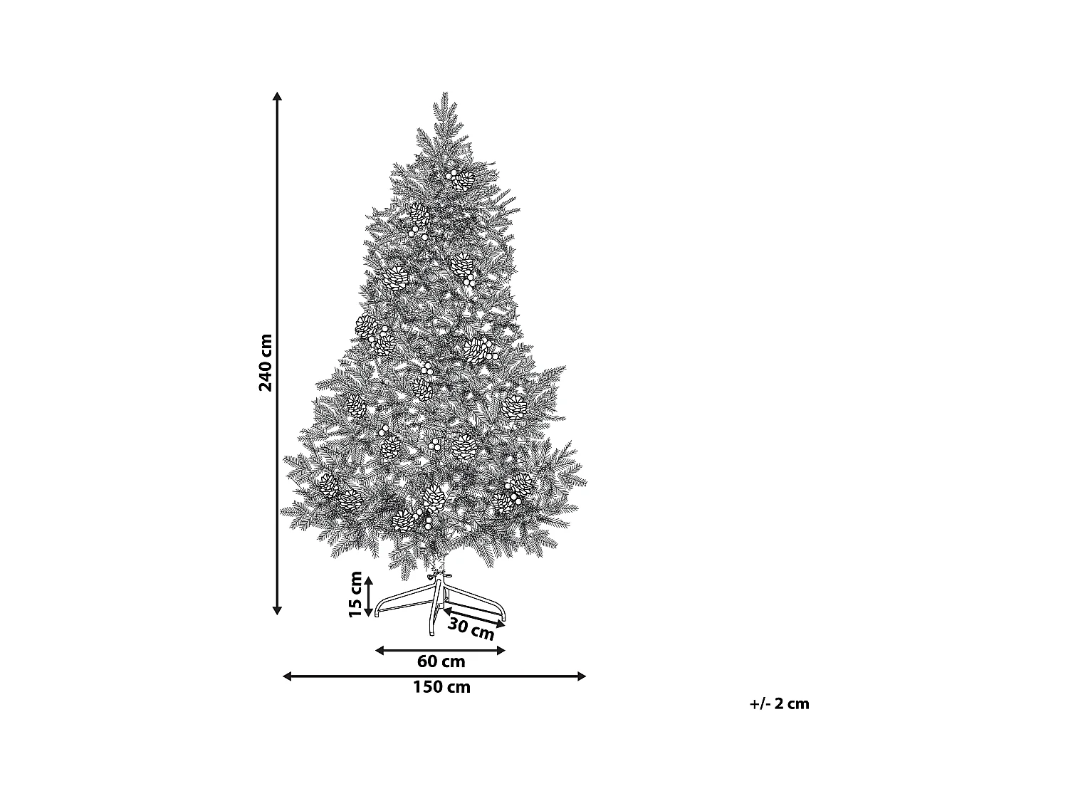 Albero di Natale verde 240 cm DENALI