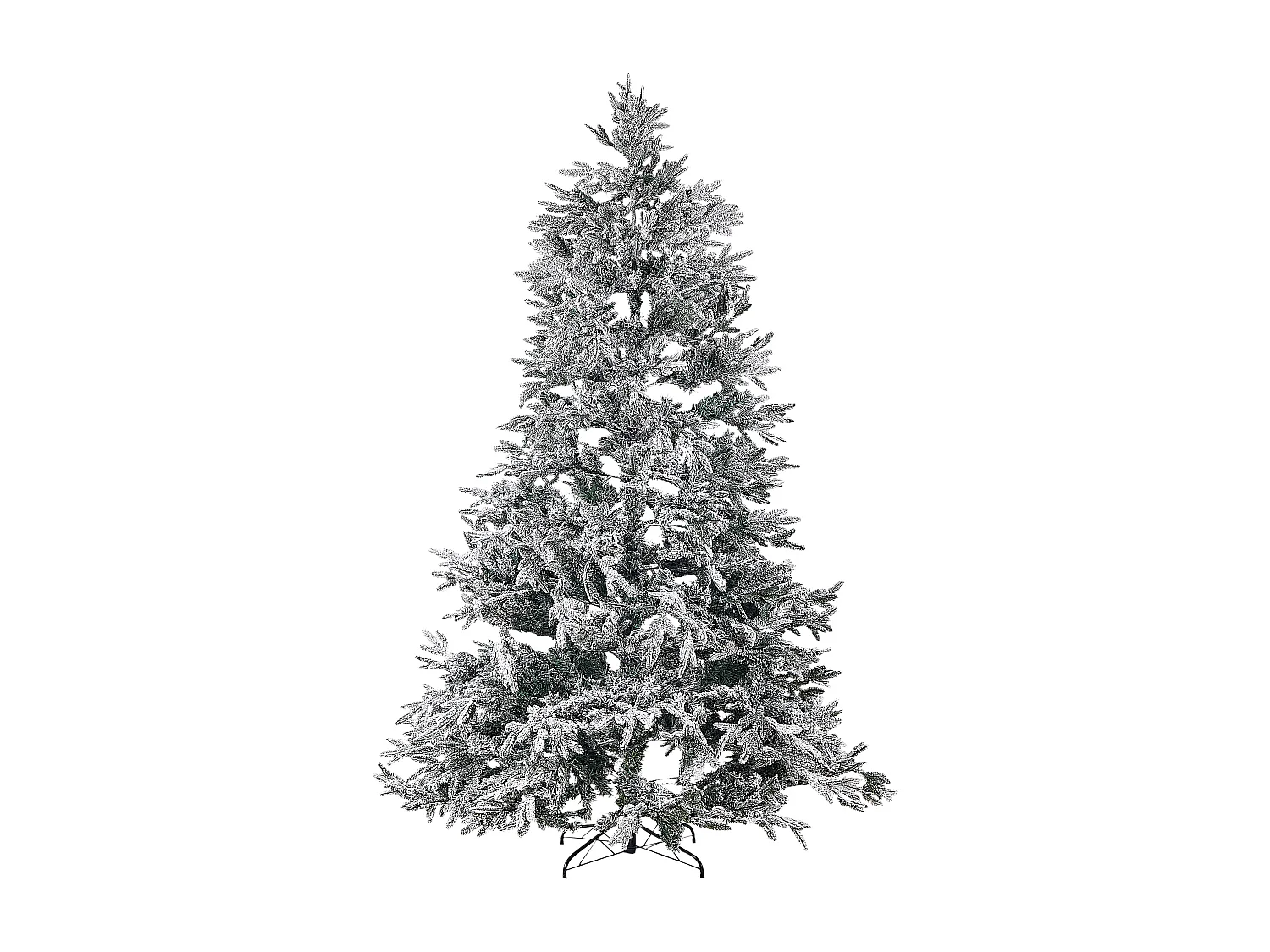 Künstlicher Weihnachtsbaum mit Schnee 240 cm schneebedeckt grün / weiß Bassie