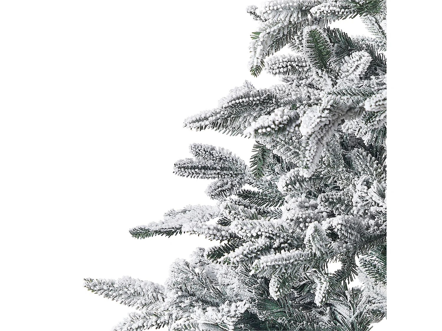 Künstlicher Weihnachtsbaum mit Schnee 240 cm schneebedeckt grün / weiß Bassie