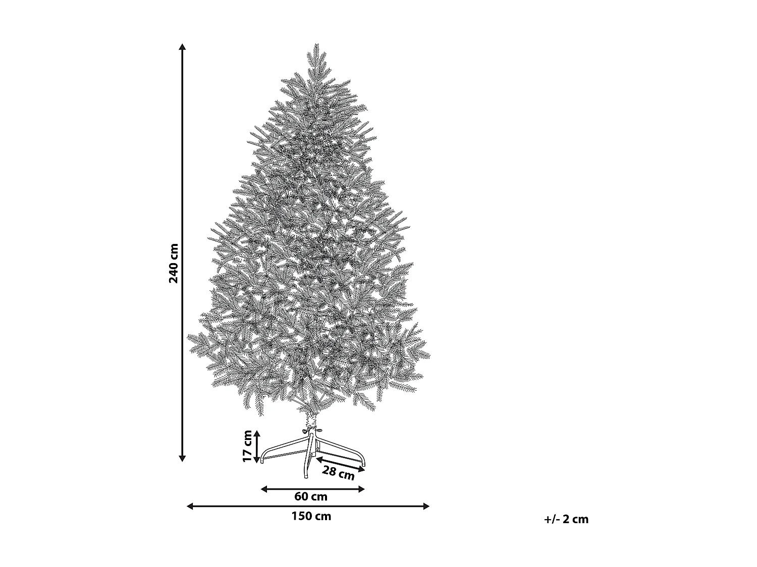 Ośnieżona sztuczna choinka 240 cm biała BASSIE