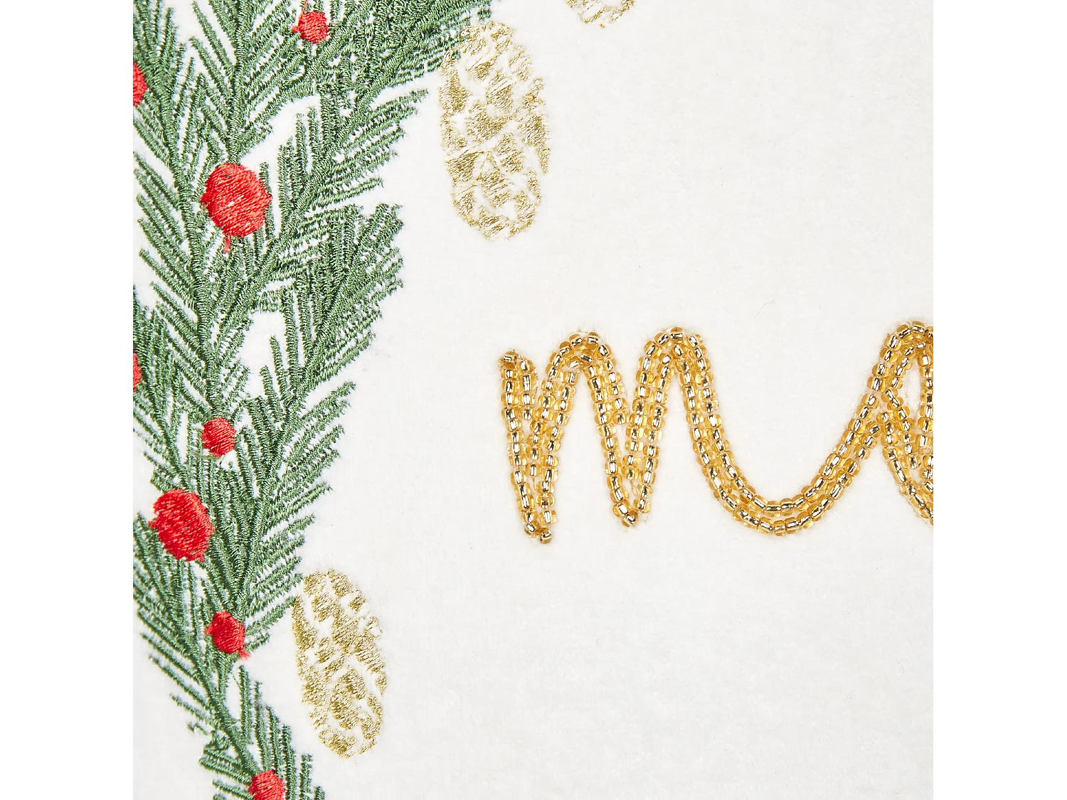 Set di 2 cuscini EUCHARIS Velluto 45 x 45 cm Bianco Modello natalizio