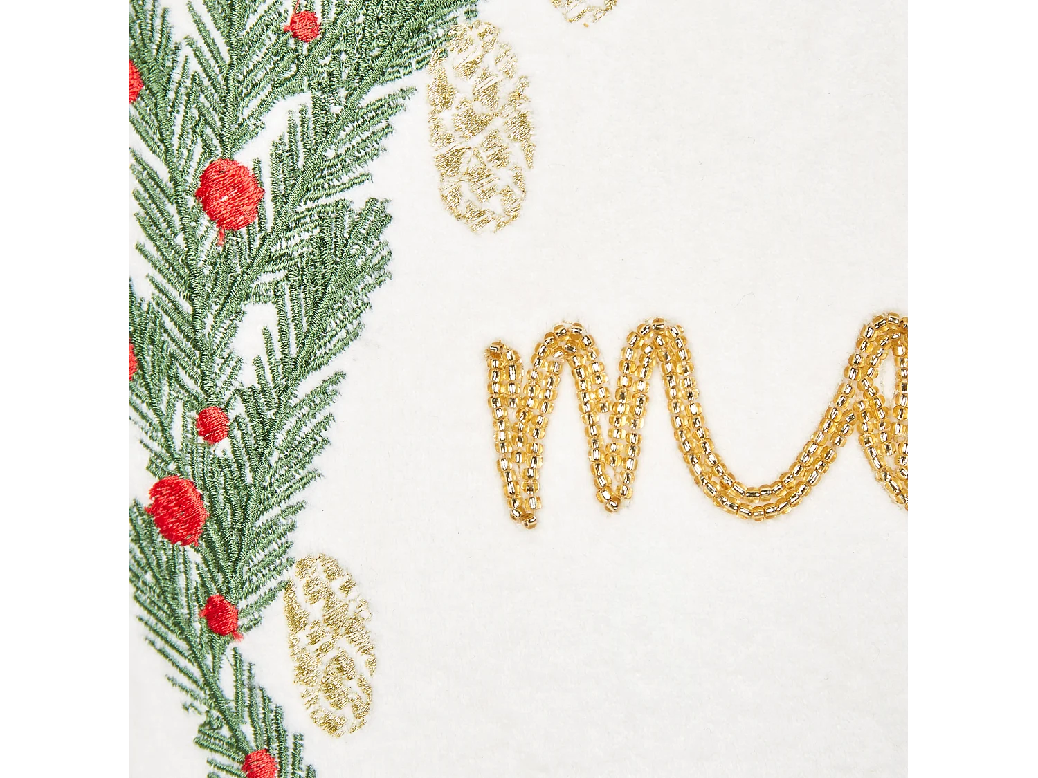 Set di 2 cuscini EUCHARIS Velluto 45 x 45 cm Bianco Modello natalizio