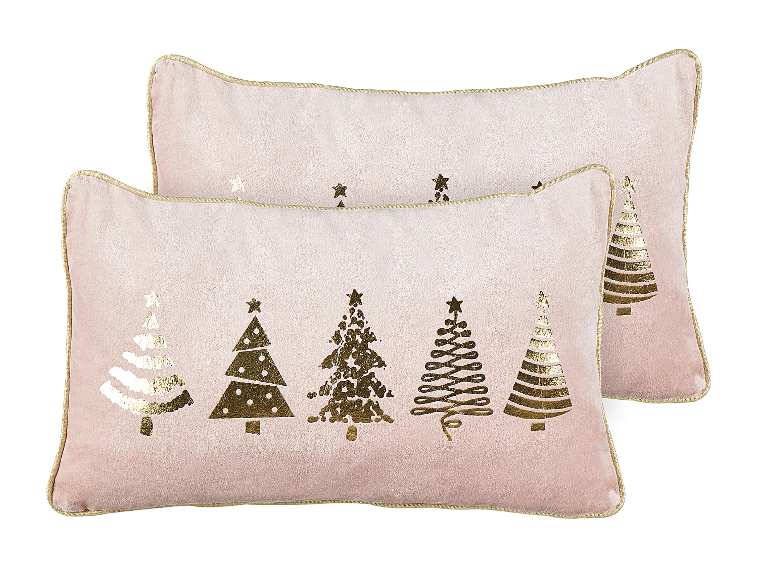 Set di 2 cuscini ALSOBIA Velluto 30 x 50 cm Rosa Modello natalizio