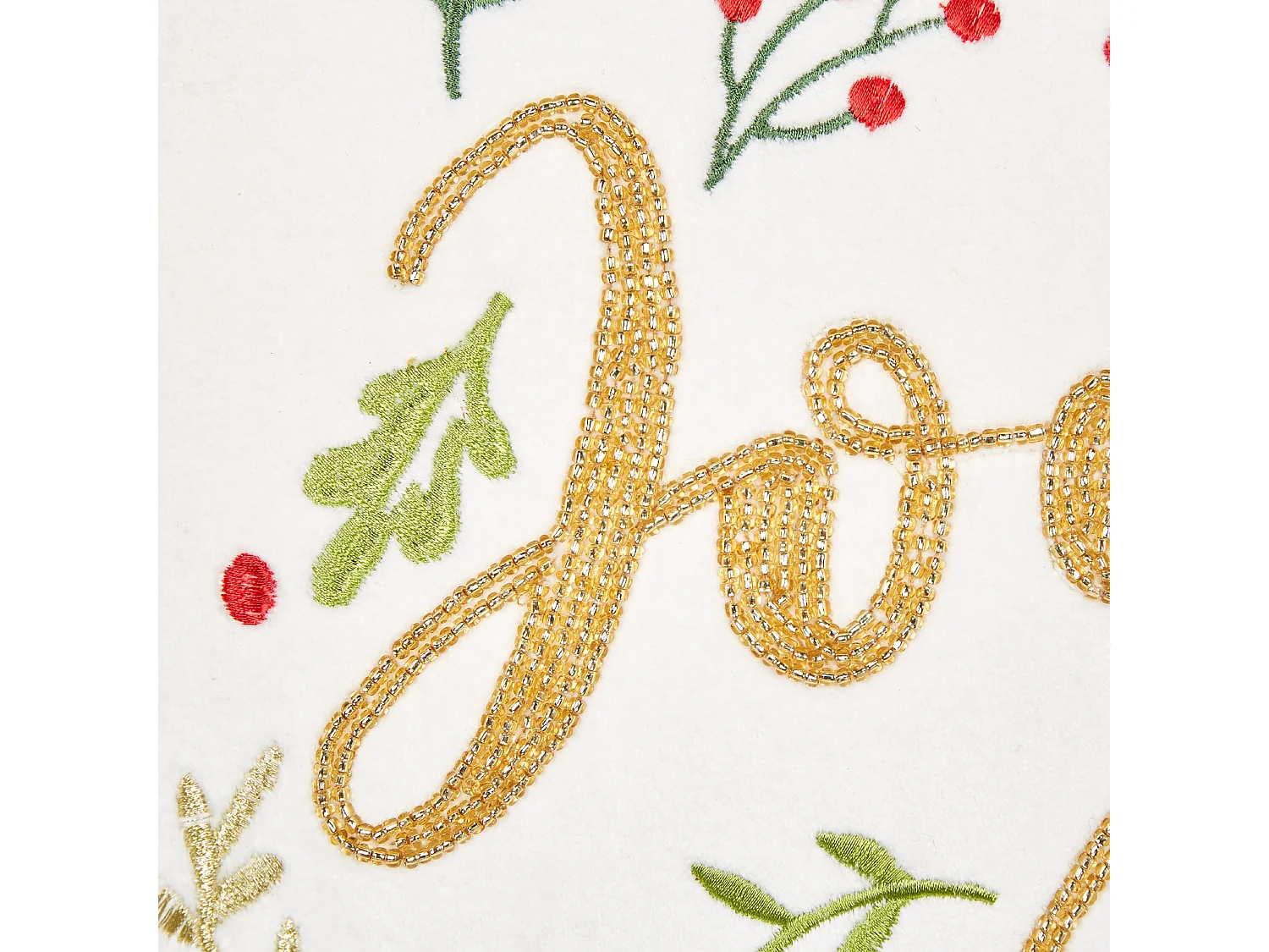 Lot de 2 coussins décoratifs ECHEVERIA Velours 45 x 45 cm Blanc Motif de Noël