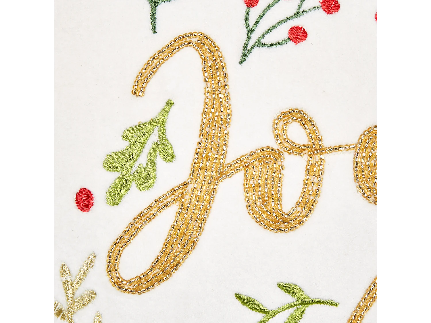 Zestaw 2 poduszek dekoracyjnych ECHEVERIA Welur 45 x 45 cm Biały Wzór świąteczny