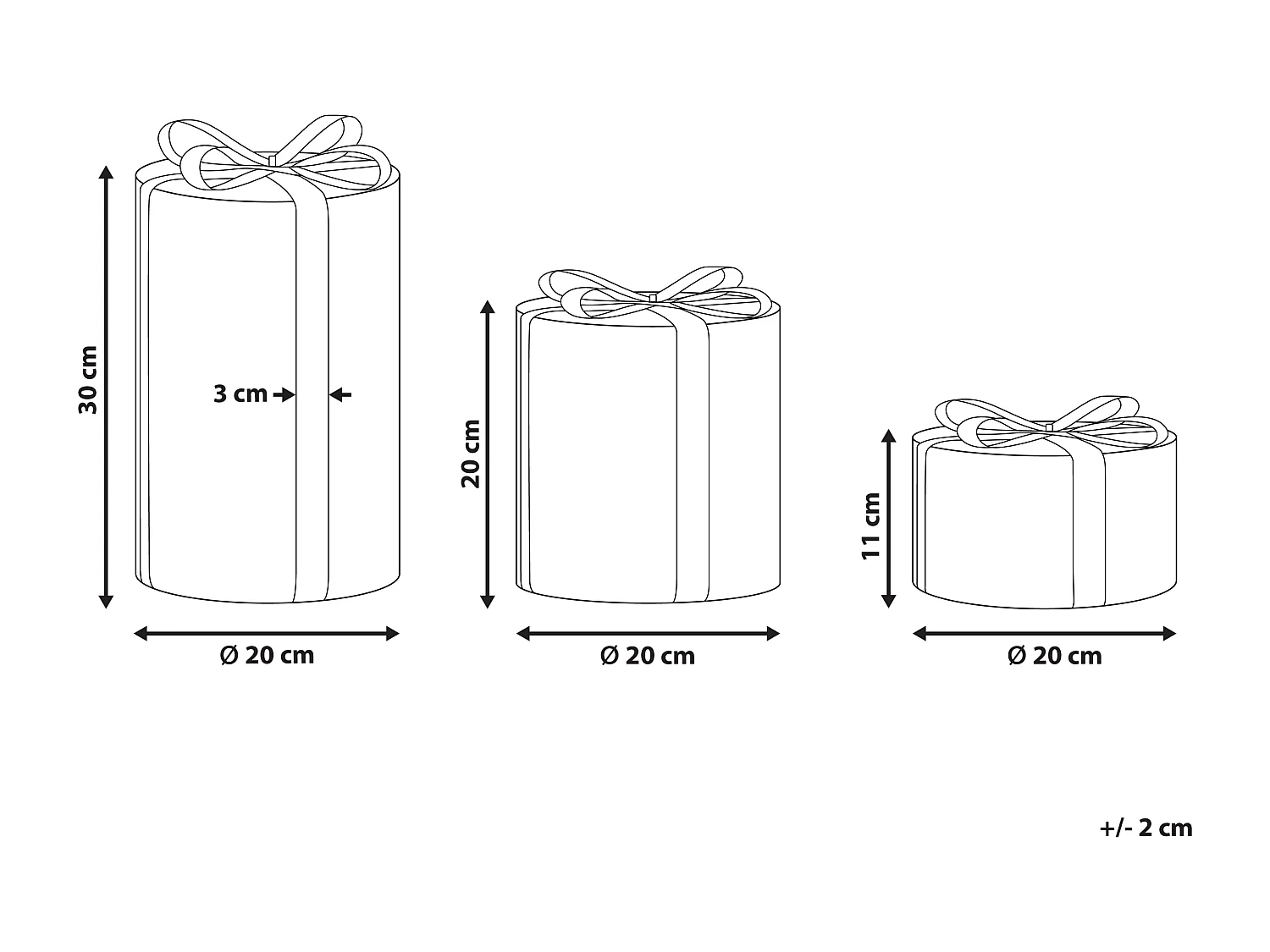 Décoration extérieure LED GRIMSEY Cadeaux de Noël 30/20/10 cm Multicolore