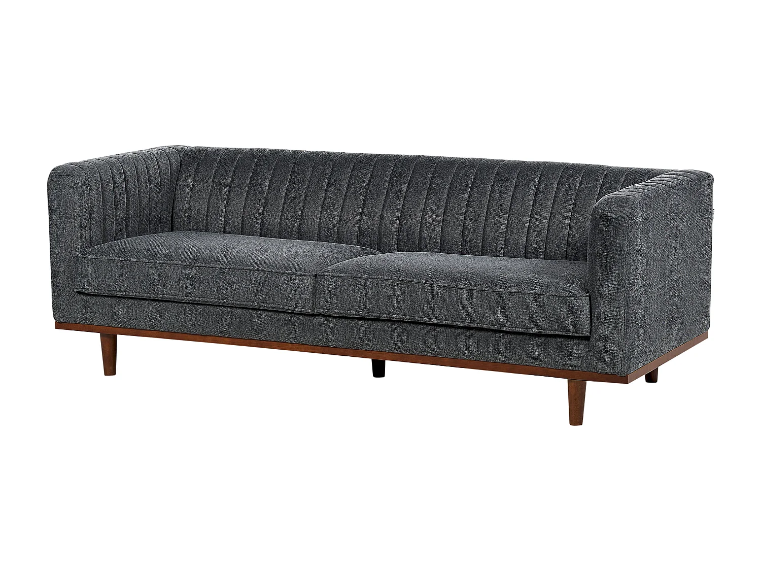 Sofa SKAULE Stoff Dunkelgrau 3-Sitzer
