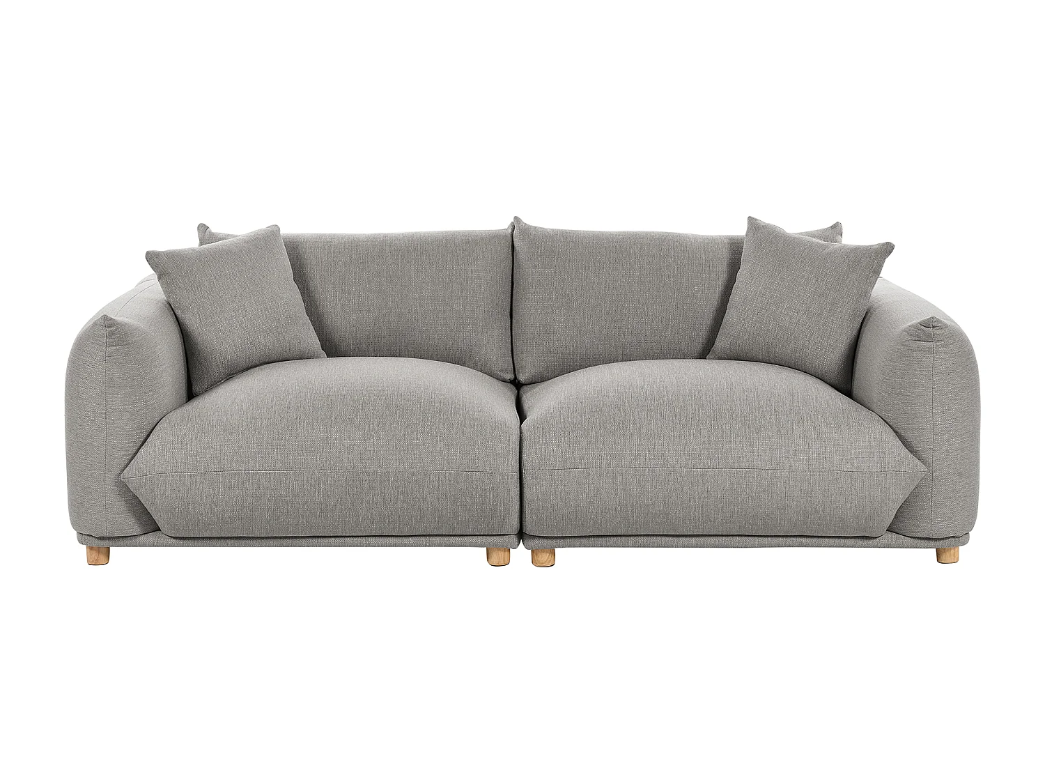 Bank LUVOS Stof Lichtgrijs 3-zitter