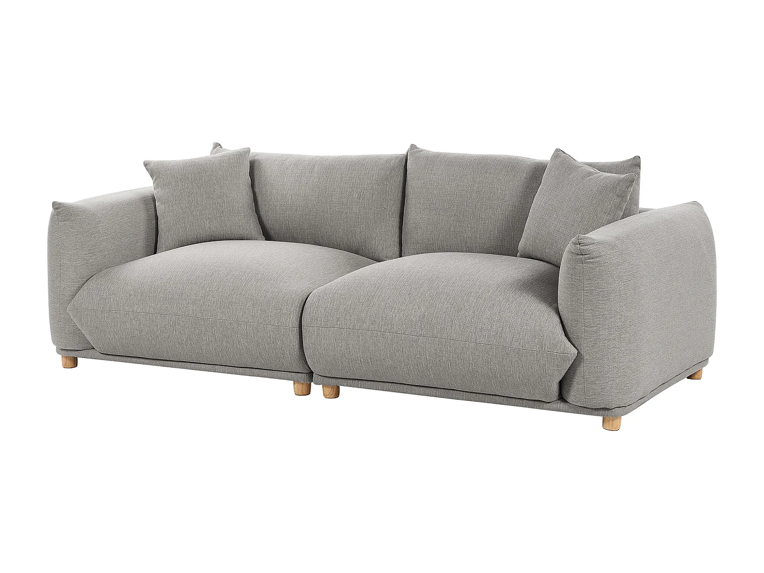 Canapé 3 places LUVOS Tissu Gris clair