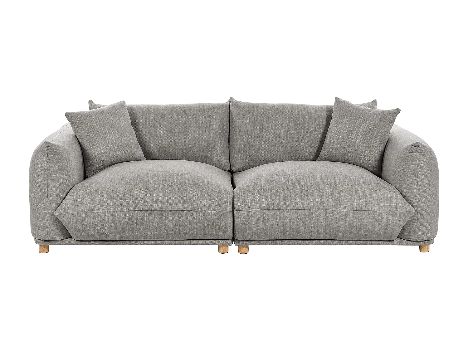 Bank LUVOS Stof Lichtgrijs 3-zitter