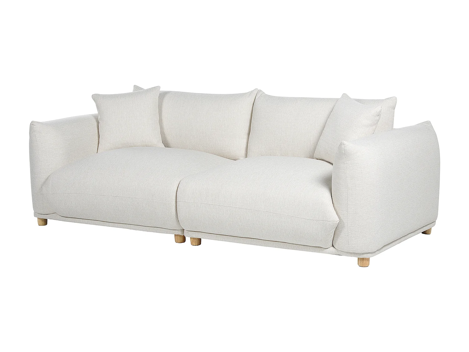 Bank LUVOS Stof Gebroken wit 3-zitter