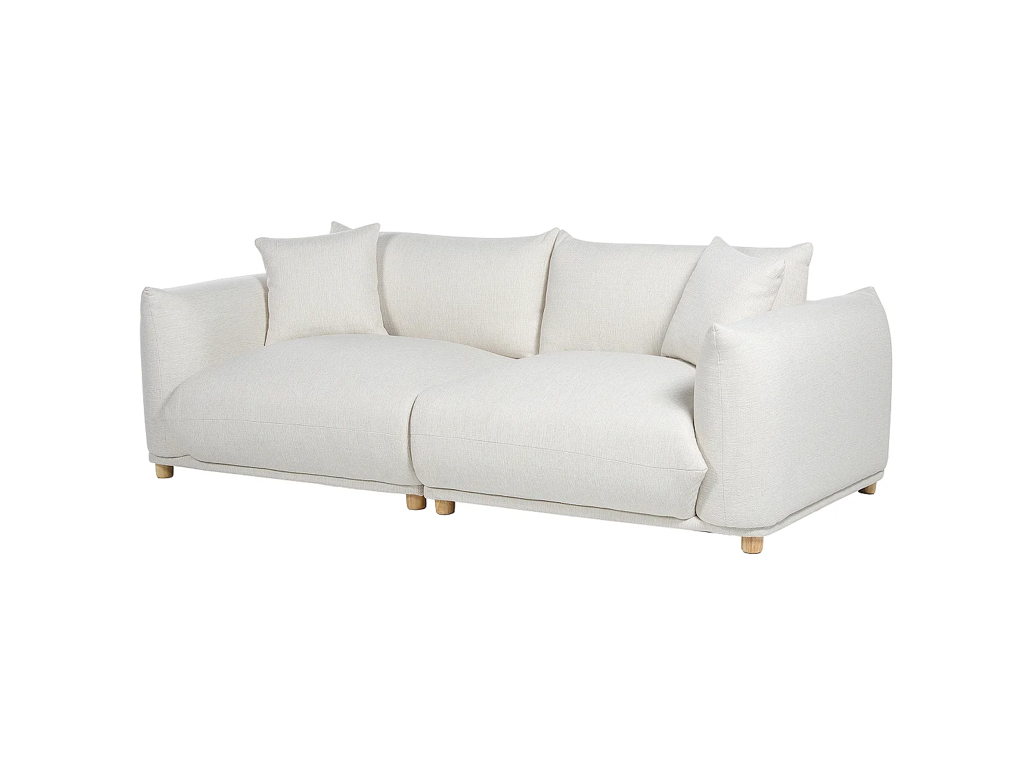 Canapé LUVOS Tissu Blanc cassé 3 places