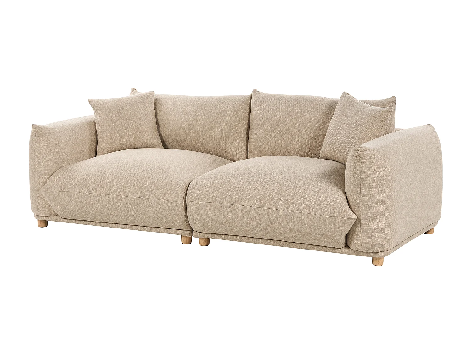 Bank LUVOS Stof Lichtbeige 3-zitter