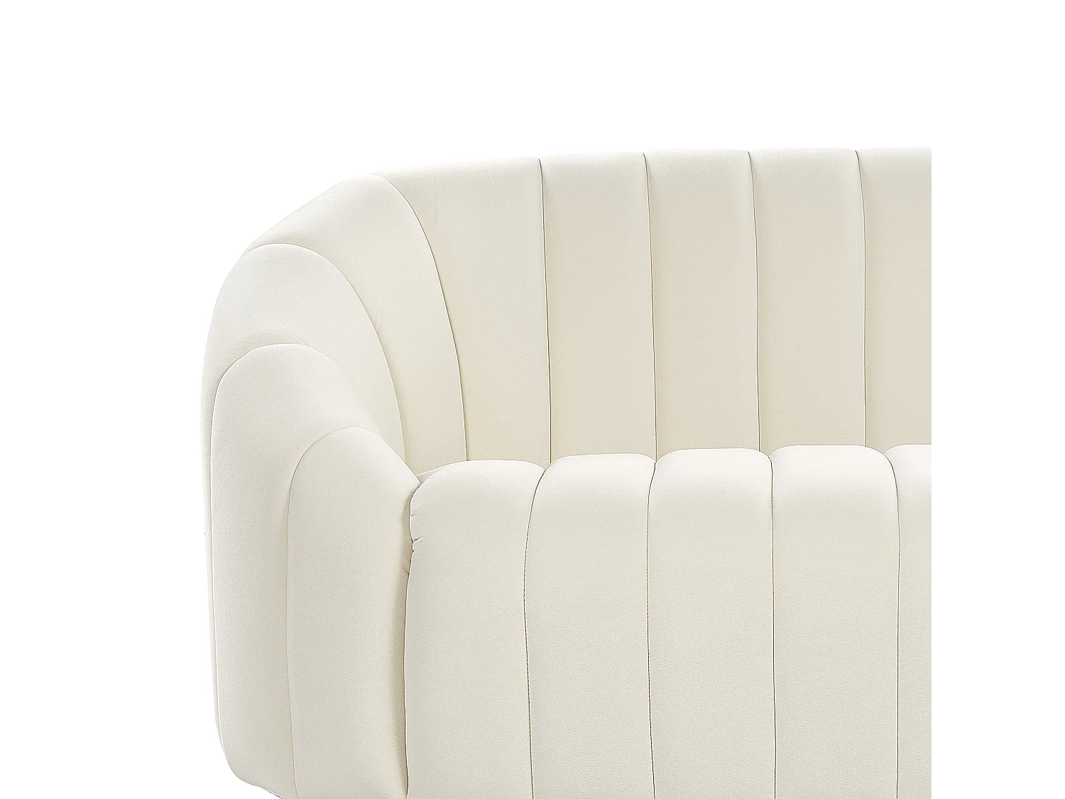 Sofá MALUNG Terciopelo Blanco crema 3 plazas