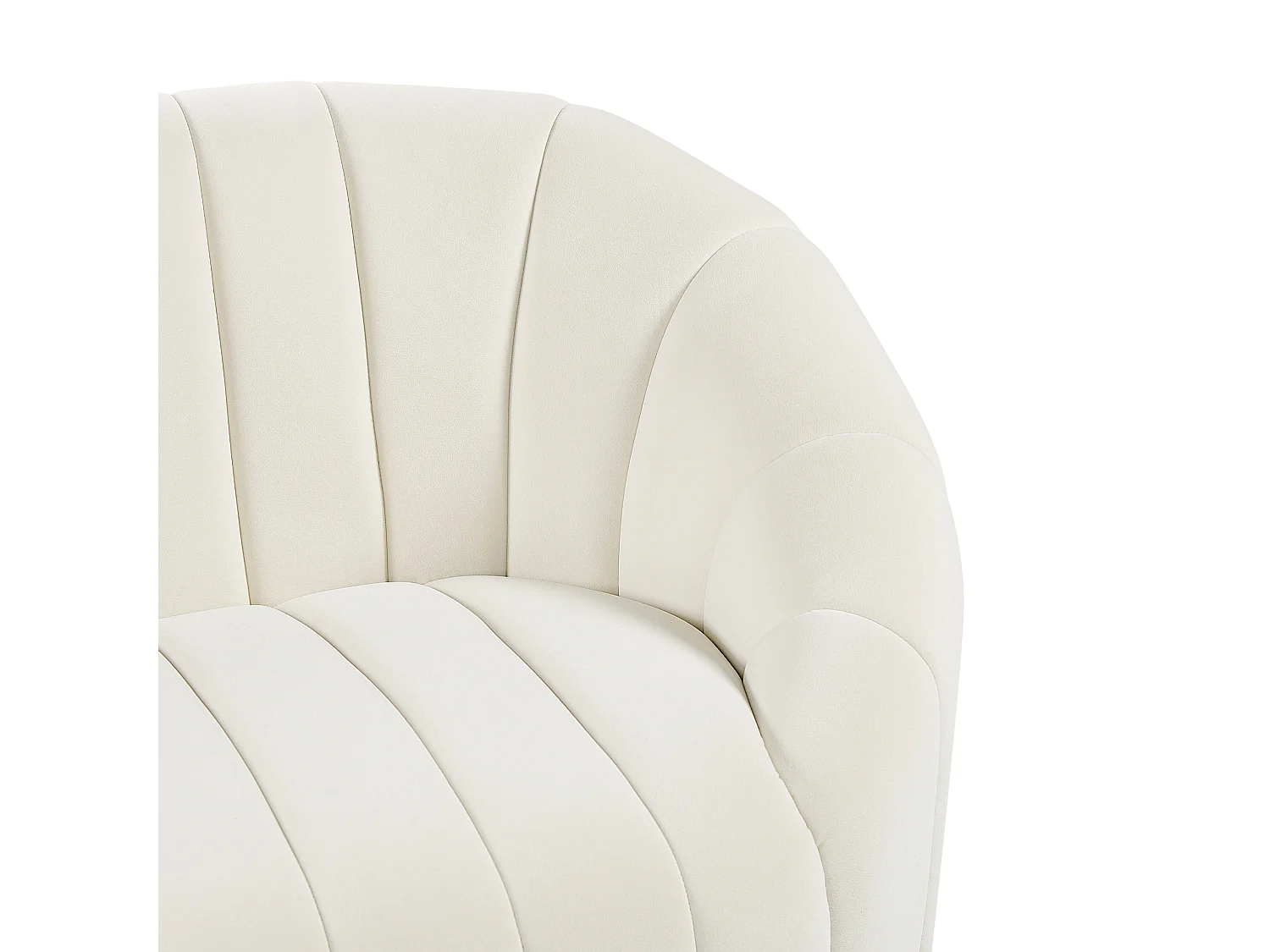 Sofá MALUNG Terciopelo Blanco crema 3 plazas