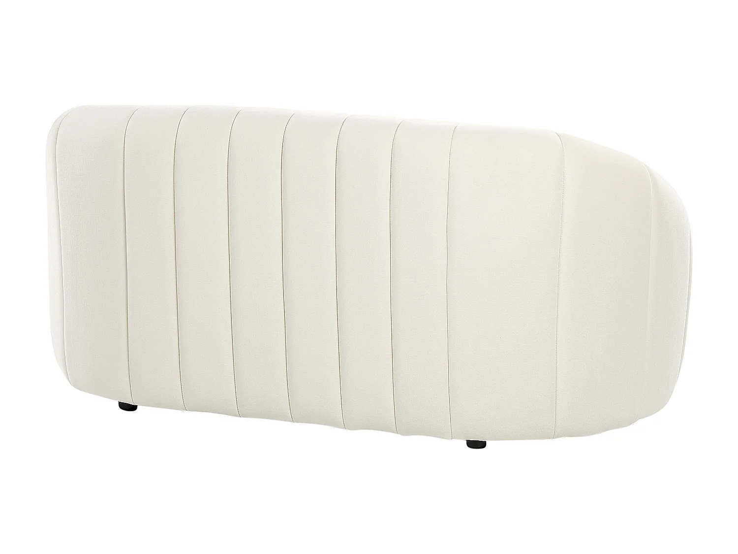 2-Sitzer Sofa Samt weiß gesteppt oval Muschelform niedrige Rückenlehne Malung