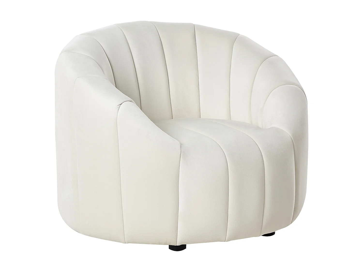 Fauteuil MALUNG Velours Blanc cassé