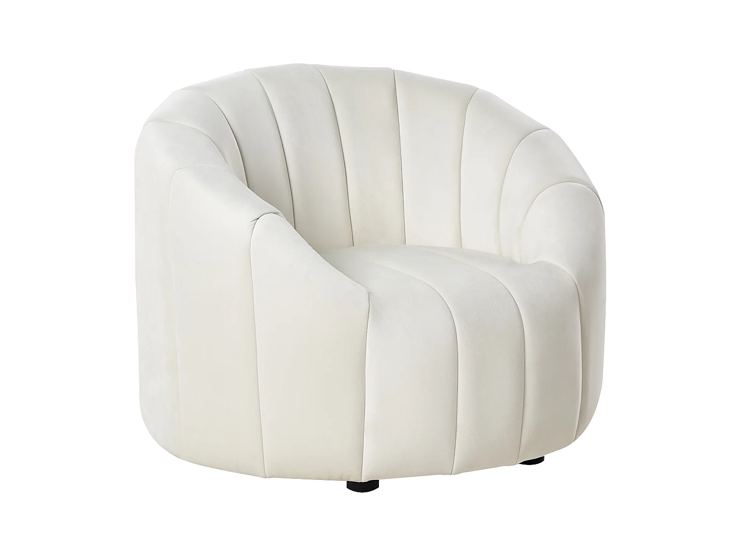Fauteuil MALUNG Velours Blanc cassé
