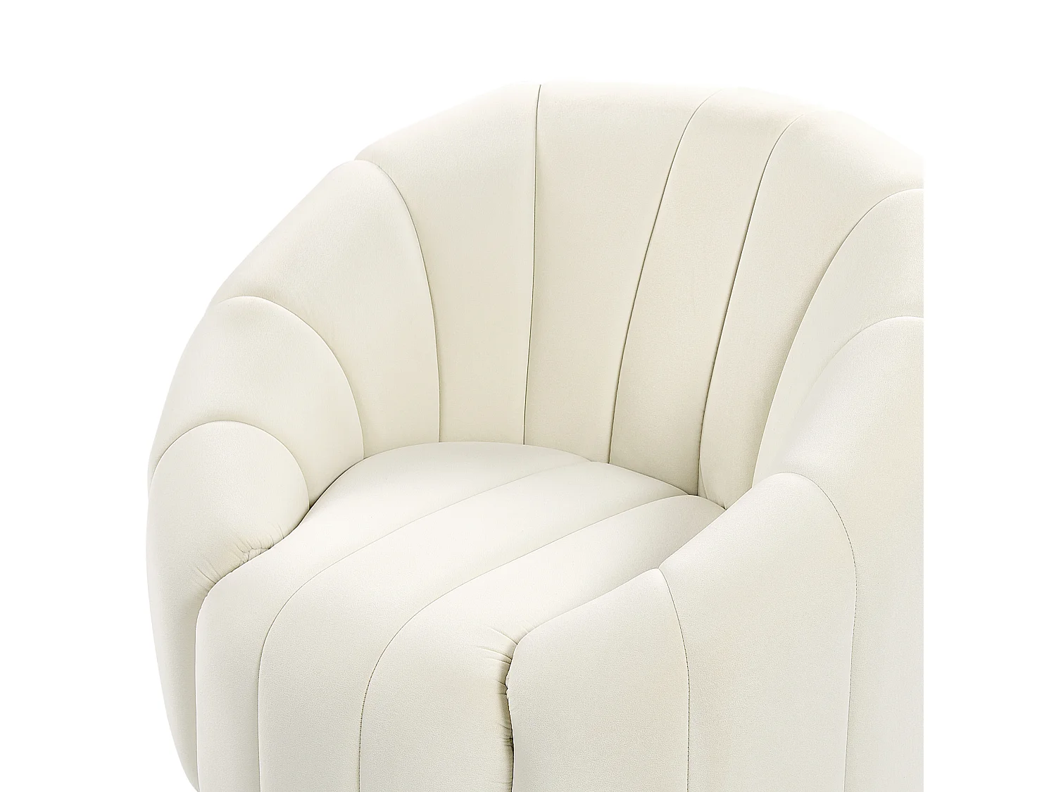 Fauteuil MALUNG Velours Blanc cassé