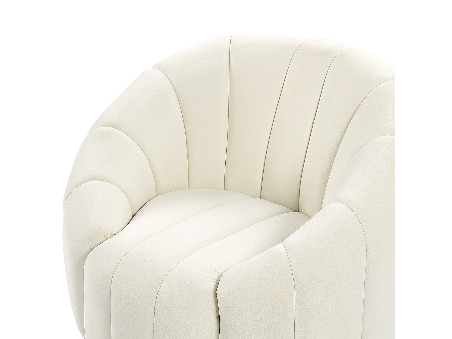 Fauteuil MALUNG Velours Blanc cassé