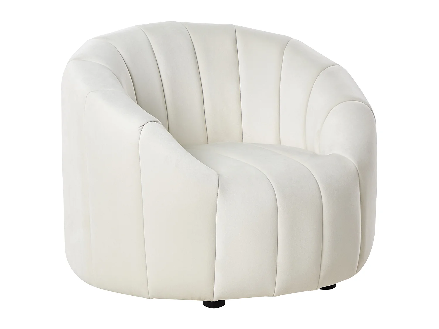 Fauteuil MALUNG Velours Blanc cassé