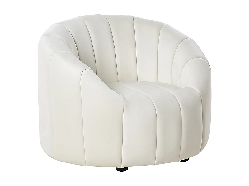 Fauteuil MALUNG Velours Blanc cassé