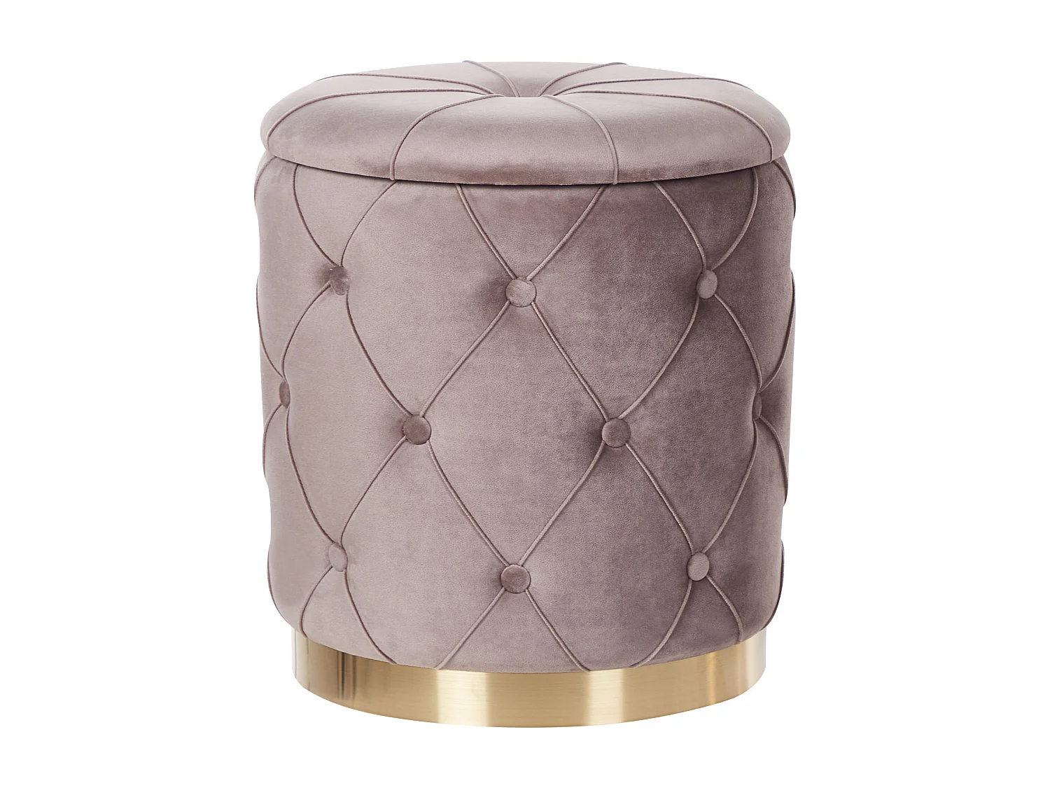 Pouf mit Stauraum 2er Set PUEBLO Samtstoff Taupe 40/33 cm 40/33 cm 44/36 cm