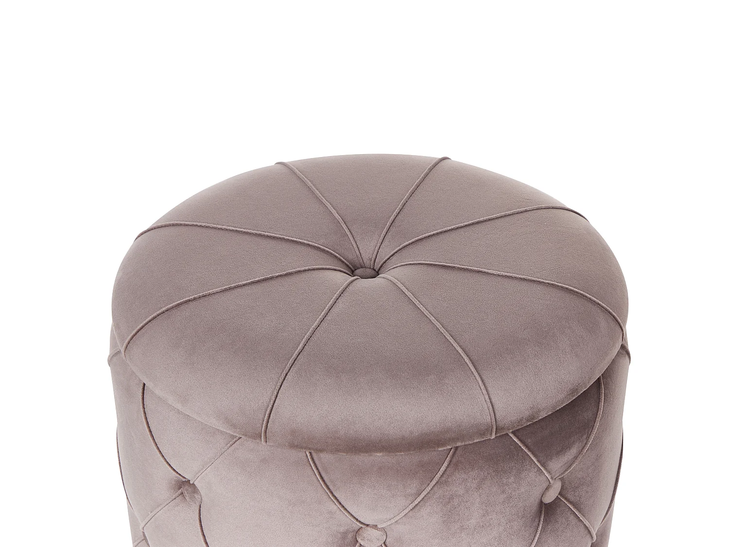 Lot de 2 poufs avec rangement PUEBLO Velours Taupe 40/33 cm 40/33 cm 44/36 cm