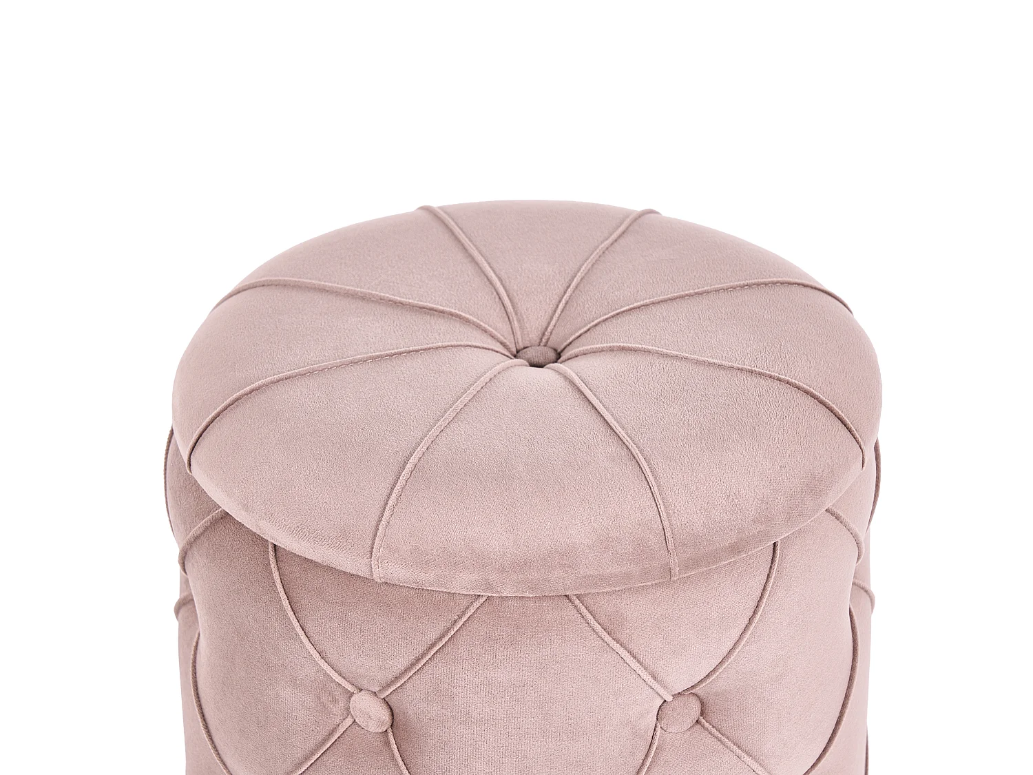 Lot de 2 poufs avec rangement PUEBLO Velours Taupe 40/33 cm 40/33 cm 44/36 cm