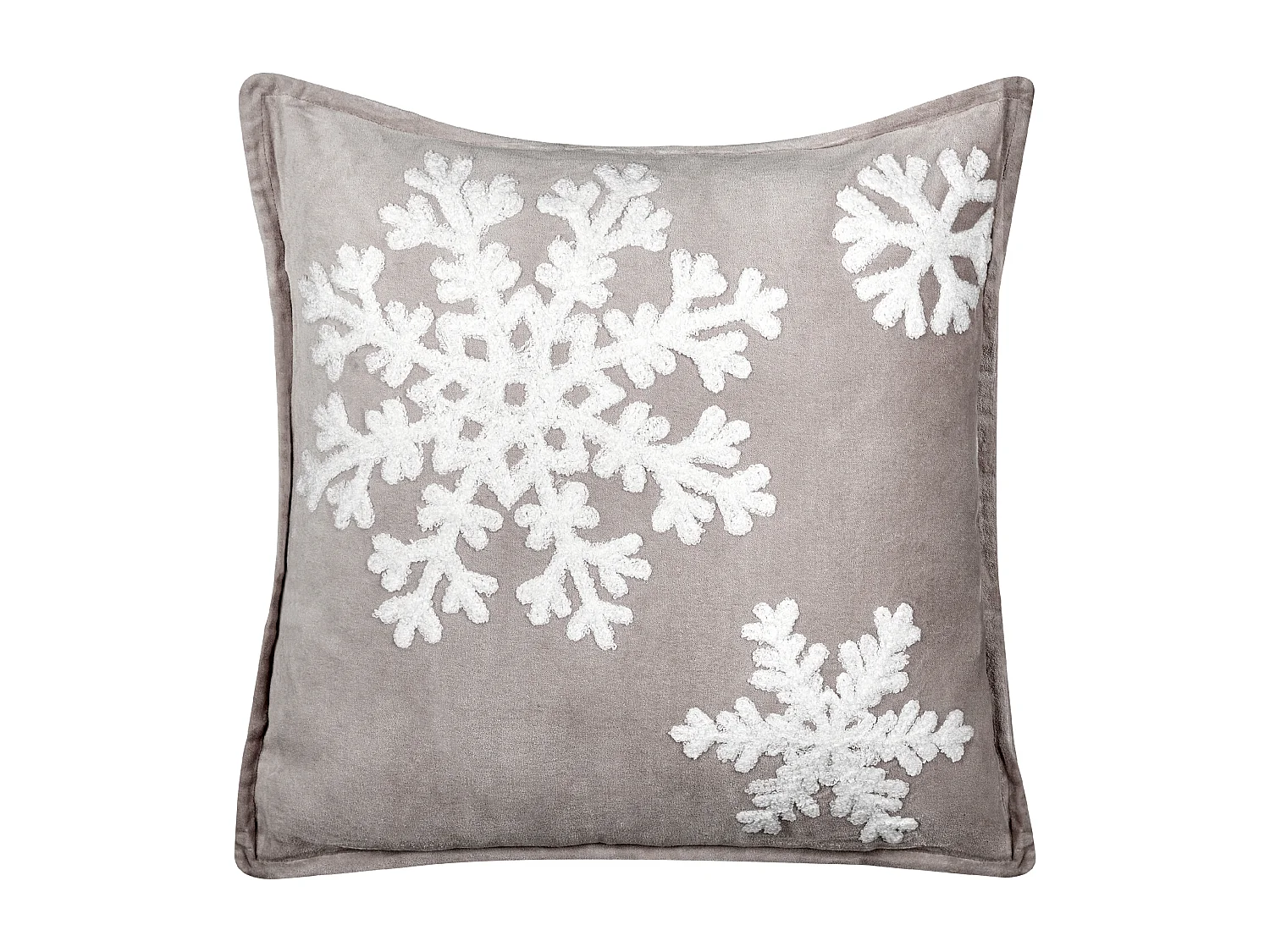 Coussin MURRAYA Velours 45 x 45 cm Gris Motif de Noël