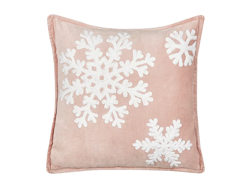 Dekokissen mit Füllung Samtstoff rosa Weihnachtsmotiv 45x45 cm modern Murraya