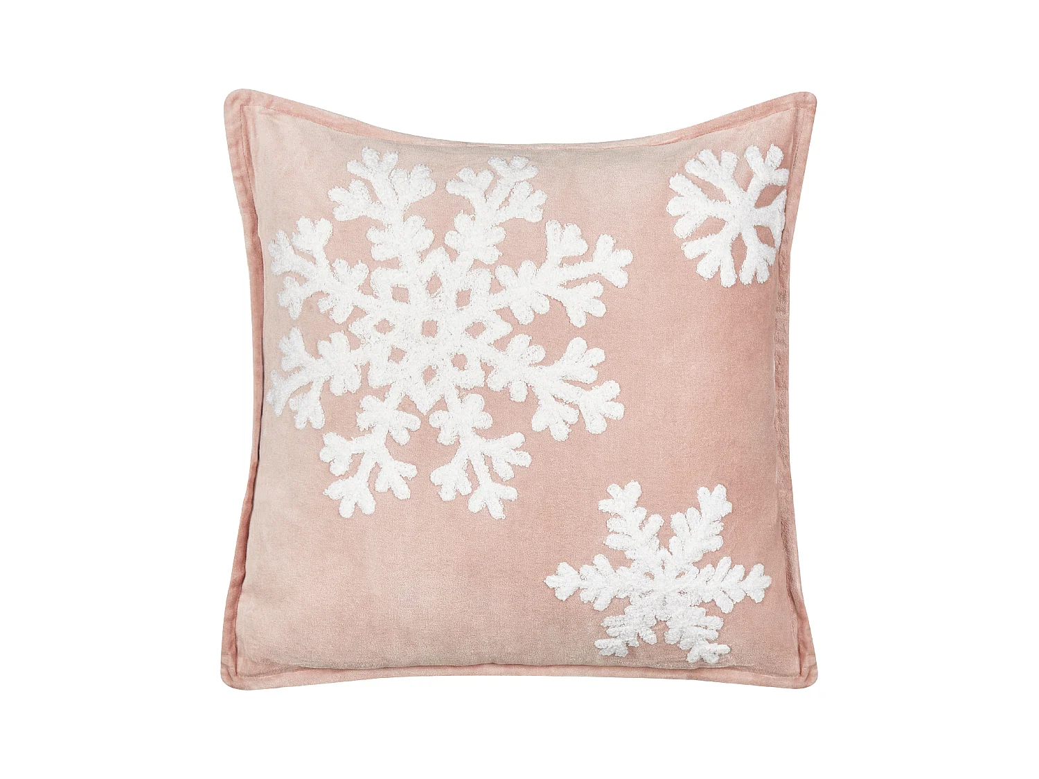 Coussin MURRAYA Velours 45 x 45 cm Rose Motif de Noël