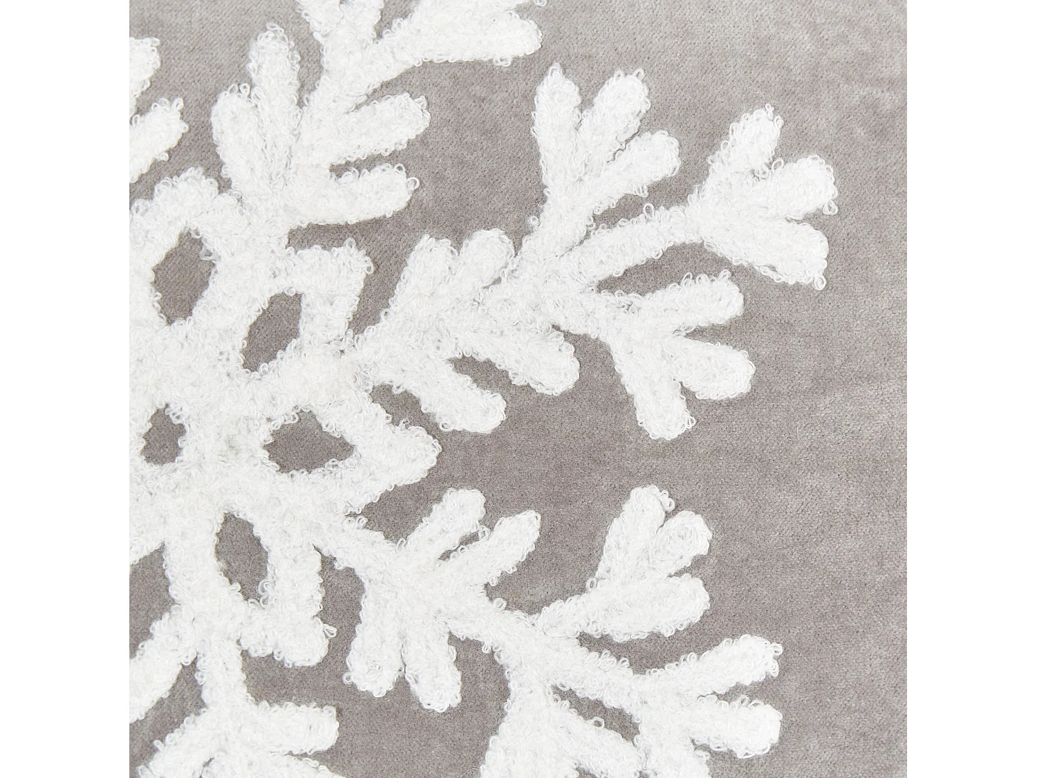 Dekokissen 2er Set MURRAYA Samtstoff 45 x 45 cm Grau Weihnachtsmotiv