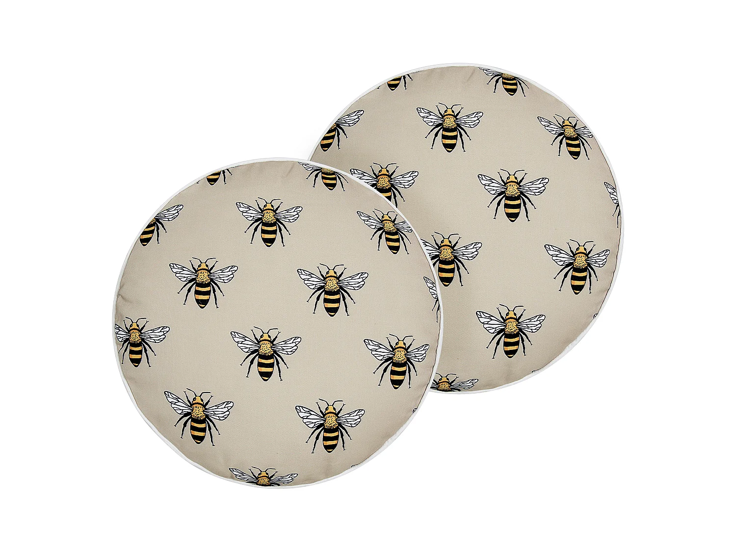 Set di 2 cuscini da esterno CANNETO Trama animale 40 x 40 cm Beige