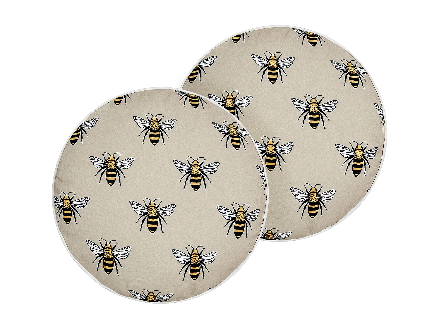 Lot de 2 coussins d'extérieur CANNETO Motif animal 40 x 40 cm Beige