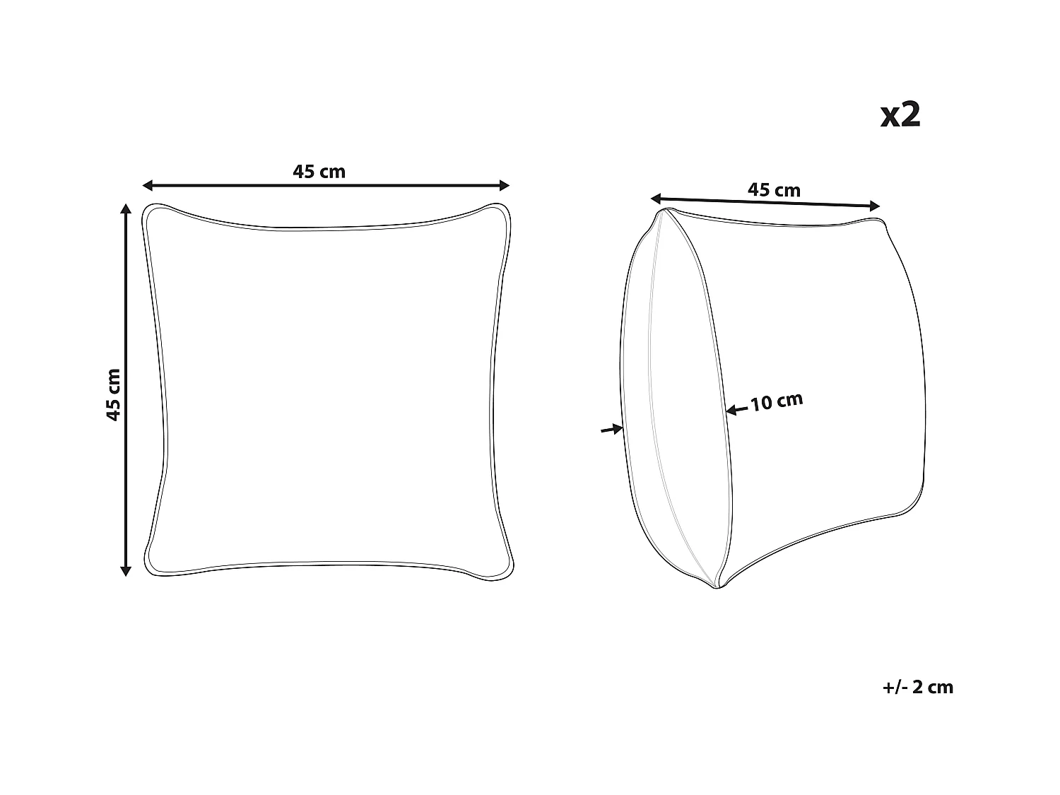 Conjunto de 2 cojines de exterior CANNETO Patrón animal 45 x 45 cm Beige
