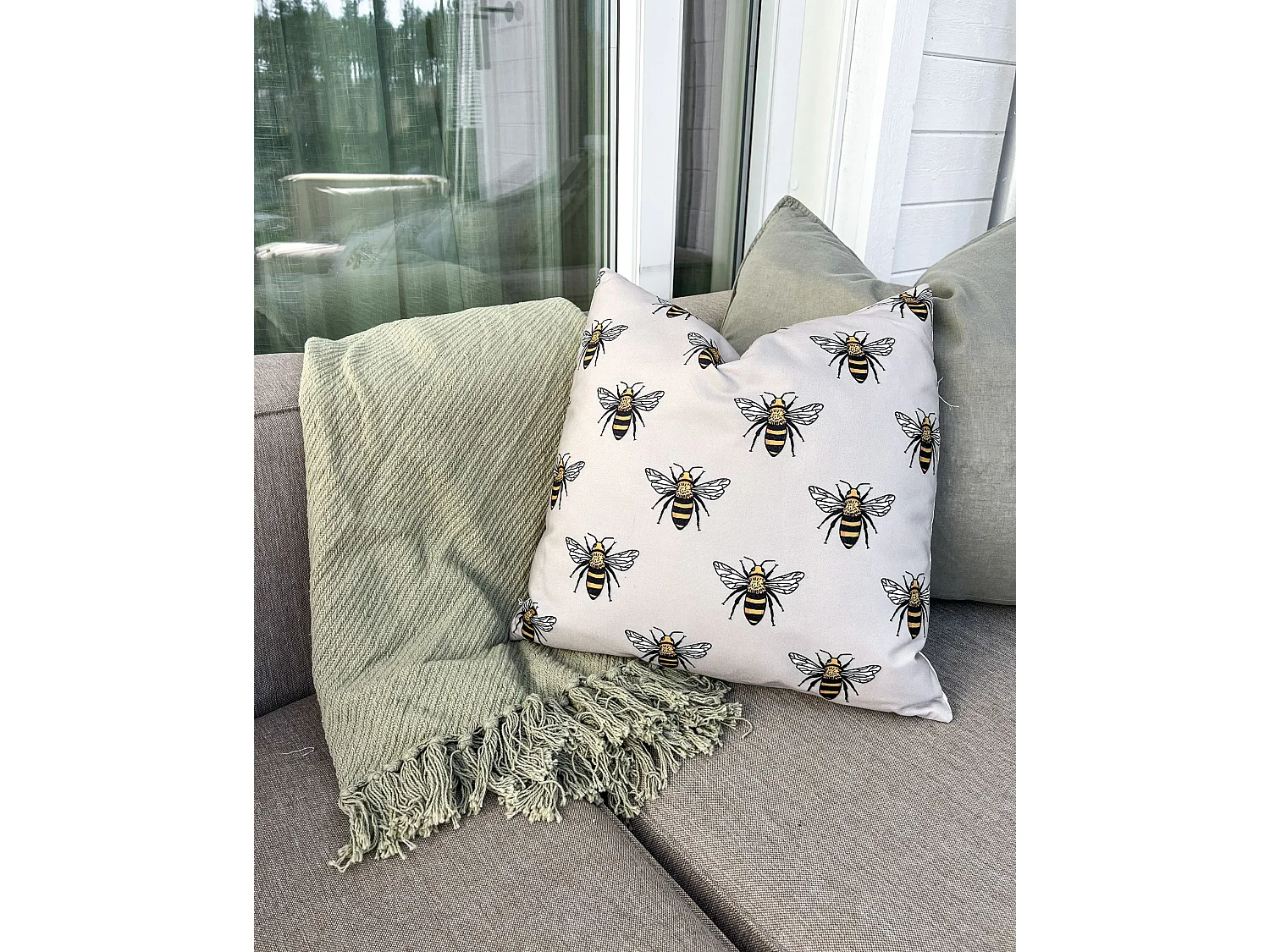 Lot de 2 coussins d'extérieur CANNETO Motif animal 45 x 45 cm Beige