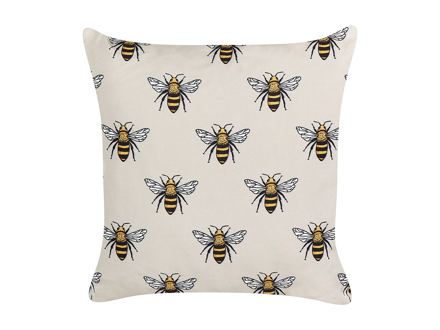 Gartenkissen 2er Set beige quadratisch 45x45 cm Tiermotiv Bienen modern Canneto