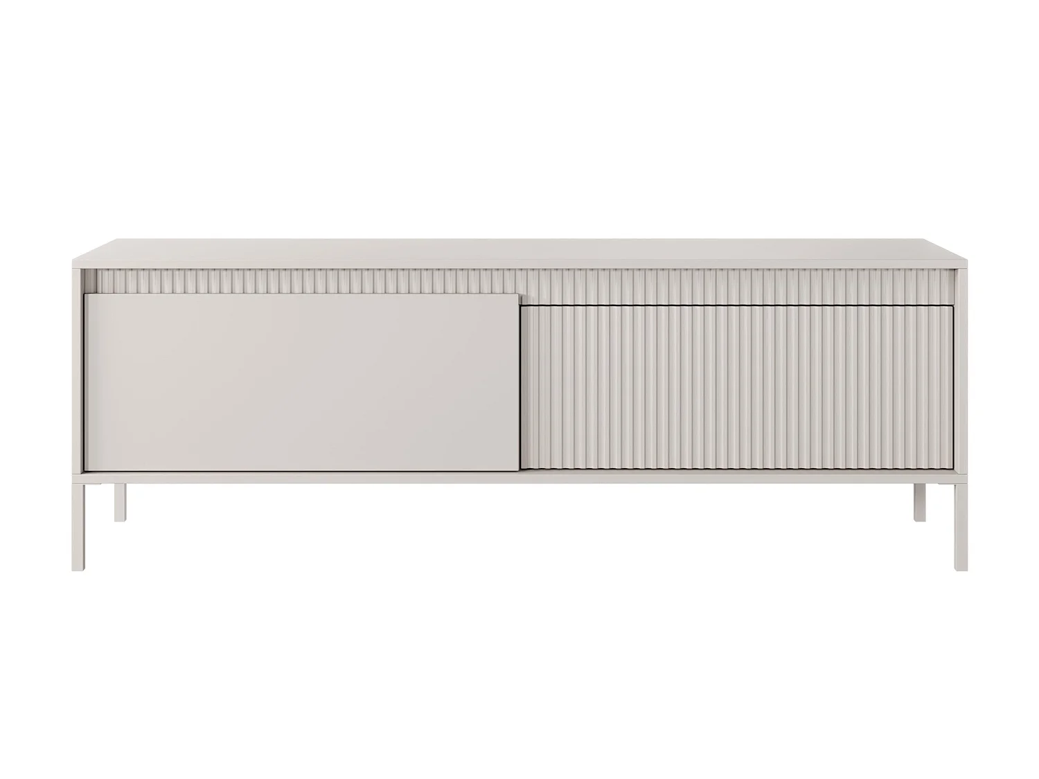 TV-meubel - 153 cm - 2 deuren met gefreesd front - beige - FALSETTO