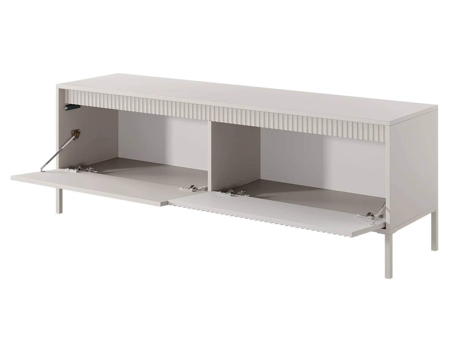 TV-meubel - 153 cm - 2 deuren met gefreesd front - beige - FALSETTO