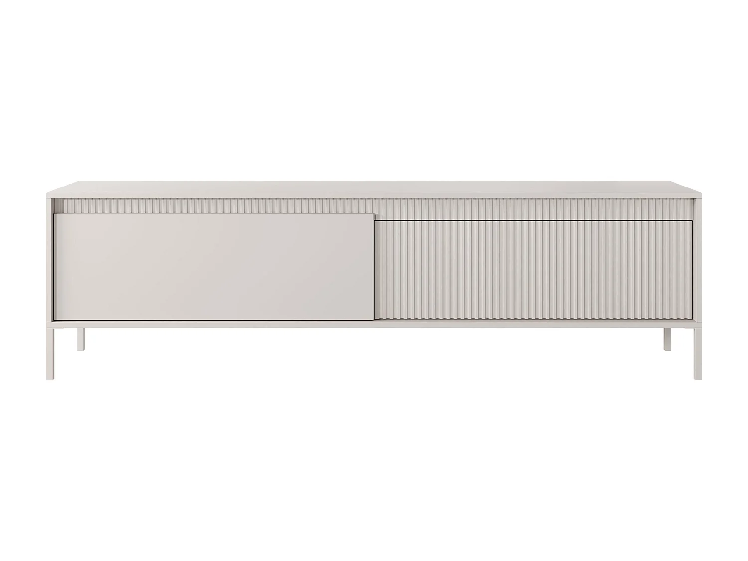 TV-Lowboard mit geriffelter Front - Beige - 187 cm - FALSETTO